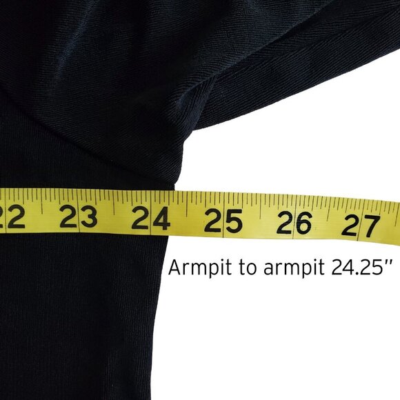 Chico's Travelers Lattice detail neckline Black Slinky Loose Fit Tunic Sz 4 XXL - Picture 10 of 14